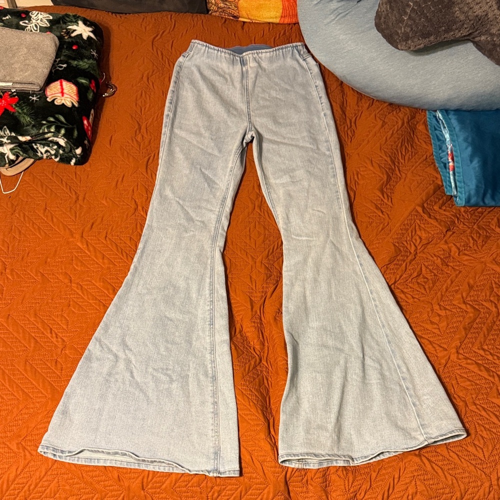 Forever 21 Light Blue Wide Leg Jeans